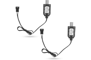 BTFO 2 Szt Wymiennych Kabli USB do Ładowania SM-4P, Ładowarka USB Akumulatorów 7,4V Pistoletu Żelowego do Samochodów RC i Łodzi
