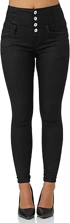 Elara Dames Jeans Knoopsluiting Chunkyrayan rood C613H-5 Red 34 Elara Dames Jeans Knoopsluiting Chunkyrayan rood C613H-5 Red 34