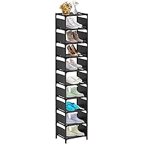 GAESHOW 7-laags schoenenrek, Ruimtebesparend Verticaal Schoenenrek, Bamboe Schoenenrek voor Ingang, woonkamer, entree, hal, slaapkamer, 25 x 23 x 115