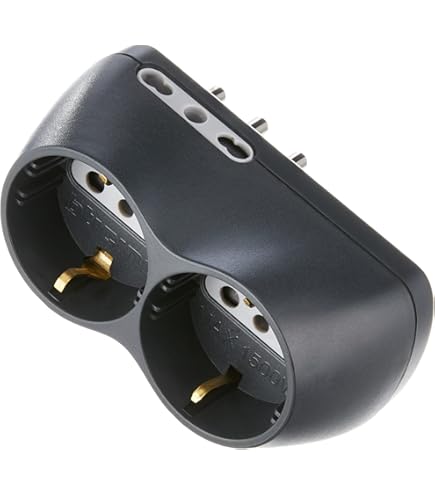 BTicino S3611G Adattatore Tris Con 1 Presa Tedesca 2 Prese, 10A, Colore