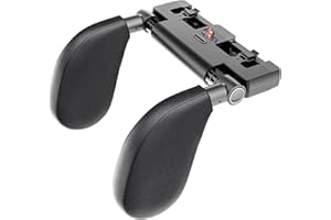 AON Premium Leather Black Adjustable Front Rear Passenger Seat Headrest for car Pillow Neck Support Travel Sleeping U shaped Memory Foam Cushion with Mobile Phone Holder & Hook for Adults & Kids