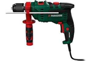 Parkside 750 W Młot udarowo-obrotowy PSBM 750 B3 idealny do wiercenia w betonie, kamieniu, metalu lub drewnie. Zawiera ogranicznik głębokości metalu z wtyczką UK