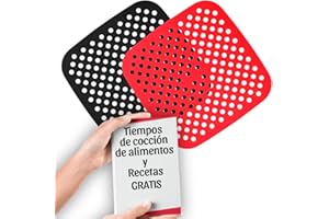 ANTLET Alfombrillas de Silicona para Freidora de Aire Cuadrada - 21x21 cm - 2 Unidades- Válidas para Freidoras de 3.5L y 5.5L - Accesorios para Freidora sin Aceite AirFryer - Rejilla Freidora Aire
