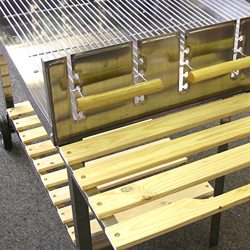 Edelstahl BBQ-Grill rollbar Holzkohlegrill Grillwagen mit höhenverstellbarer 6000cm² Grillfläche / 145x92x60cm - 4