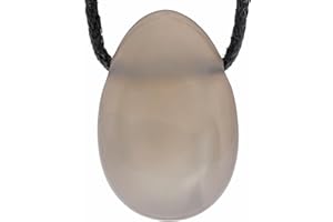 Lebensquelle Plus Pendentif en agate naturelle en forme de goutte - Pendentif percé avec cordon en coton - Pendentif en pierre précieuse de qualité supérieure, Pierre semi-précieuse, Agate