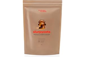 PharmaPower Slurpyoats Farina d’Avena Istantanea Integrale Gusto Cioccolato e Burro di Arachidi, Senza Glutine, Senza Lattosio e Senza Zuccheri Aggiunti, Vegana, 500 g