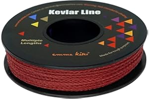 emma kites 100% Kevlar Braided Cord 200Lb ~ 1800Lb Low Stretch for Fishing Tactical Survival Camping Backpacking Outdoor Utility Cord with Camo Green, Red, Blue Colours