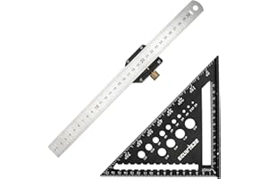 Beslands Streichmaß 300mm und 180mm Metrisches Dreieckslineal, Multifunktional Zimmererwinkel 18 cm Metrisch Aluminium