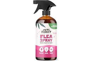 Pets Purest Flea Treatment for Dogs & Cats, 100% Natural Flea Spray for Dogs, Cats & Home. Safe & Effective Parasite Prevention Spray for Pets & Home 500ml