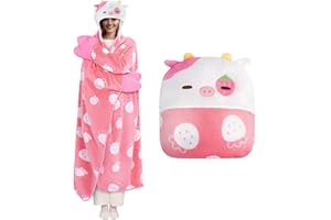 Mewaii Hoodie Decke mit Kapuze Übergroßer Tragbare Decken TV Deck