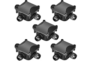 SUFE Tofree - Scatola di giunzione impermeabile, confezione da 5 pezzi, protezione IP68, 230 V, colore: Nero