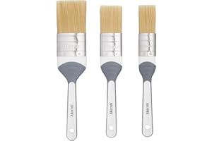 Harris Seriously Good Woodwork Stain & Varnish Paint Brushes, 3 Brush Pack, 1", 1.5", 2", Grey
