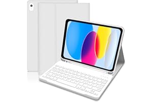 Lielax für iPad 10. Generation Hülle mit Tastatur (10,9", 2022), Hülle mit Tastatur für iPad 10,9 Zoll, QWERTZ Layout Abnehmbare kabellose Bluetooth Tastatur hülle für iPad 10. Generation 2022 - Grau