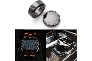 Xximuim Multi Media Knob Cover,Car Interior Big Multimedia Buttons Cover Molding Trim for BMW F10 F20 F30 for iDrive(Ceramic Black)