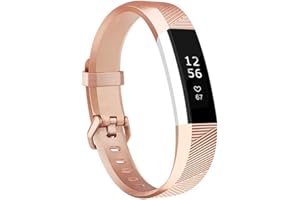 ANNYOO Bransoletka Fitbit Alta HR i bransoletka Alta, miękka, regulowana, sportowa bransoletka z metalową klamrą