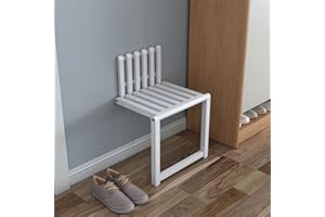 MEYEBP Wall-mounted Wall Chair Invisible Folding Entryway Bench, Wooden Shoe Bench Folding, Bearing Capacity 150kg Shower Seat, Creative Hollow Design, For Hallway Bathroom, 35cm High