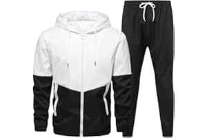 HAOLEI SurvêTement Homme Ensemble Jogging Sweats À Capuche Et Sport Pantalons Respirants Tenue Sport Training VêTement Complet Full Zip Combinaison De Sport