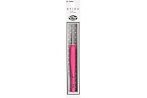 Tulip TEL-10E Crochet Hook, Acero aleado, Pink, Size 10 (0.75mm)