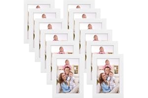 Giftgarden Zestaw 12 ramek na zdjęcia 10 x 15 cm na 15 x 10 zdjęć i obrazów, nowoczesna biała ramka na zdjęcia, kolaż, stojak ścienny lub stołowy, prezent dla przyjaciela