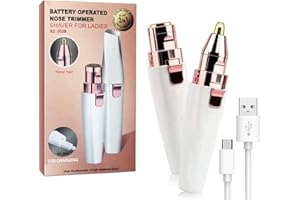 SUCCEASY Facial Hair Remover for Women, 2 in 1 Eyebrow Trimmer and Face Shavers for Women, Rechargeable Electric Women Hair Remover, Mini Womens Face Hair Remover for Peach Fuzz, Lips, Nose, Face, Body