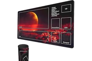 SMATCAMP MTG Spielmatte, 60x35cm Spielmatte für TCG MTG Kartenspielmatte, genähte Kanten, MTG Spielmatte mit Zonen, Glatte Gummioberfläche, Kampfspielmatte