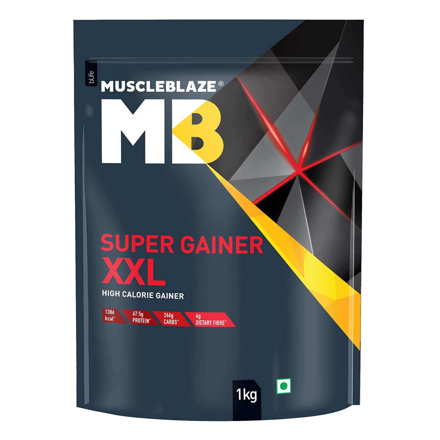 MuscleBlaze Super Gainer XXL Powder For Muscle Mass Gain (Chocolate Bliss, 1 kg / 2.2 lb)