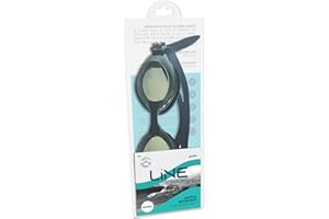 LINE - Lunettes de natation pour adultes - Lunettes de natation unisexe grises ou bleues - Ajustables - Lot de 1, Gris/Bleu