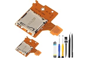 ZHUROUPU 2Pcs Micro SD TF Card Slot Replacement Repair Part for Nintendo Switch, Socket Reader Board Memory Card Slot for NS HAC-SD-01 Console Incl. Opening Tool Kit