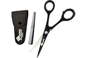 YSCARE Ciseaux à barbe et moustache Ciseaux à cheveux de coiffeur de qualité supérieure Ciseaux de coiffure à coupe de cheveux extra pointus Acier inoxydable (4.5")