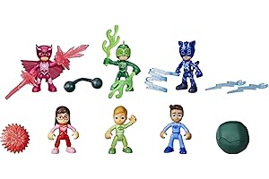 Zestaw figurek PJ Masks Heroes of the Night, zabawka dla przedszkolaka, 6 figurek akcji i 11 akcesoriów, dla dzieci w wieku od 3 lat