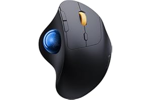 ProtoArc Mouse wireless Bluetooth Trackball wireless EM04 2.4GHz ricaricabile mouse ergonomico 5DPI regolabile controllo pollice multi-dispositivo, per PC, iPad, Mac, Windows blu