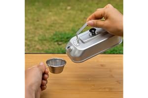 RANRAO Square Camping Kettle, Camping Small Kettle 300ML Aluminum Handheld Lightweight Outdoor Hiking Camping