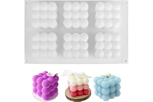 QUNKUN Moldes para Hacer Velas, 3D Cubo De Silicona Molde, Molde Para Velas De Burbujas, Bubble Cube Cera Molde para Hacer Velas para Hacer Velas,Vela Perfumada, Cera De Soja,Chocolate