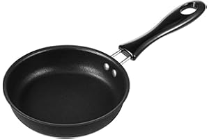 SQXALDM Mini Rond Oeuf Frit Omelette Petit Déjeuner Mini Pot 12cm Plat Mini Omelette Pancake Pratiques Mini Revêtement en Fer Noir Mini Poêle à Frire Anti-adhésif Ménage Revêtement Ménage Petite Cuisinière