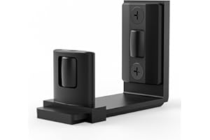 CCJH Guía de suelo ajustable para pared/puerta inferior, herrajes para puerta corredera, color negro