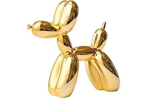 YB&GQ Moda Resina Modelo De Perro Globo Artesanía Escultura,Creativo Regalo Modernas Simple Oficina Decoración del Hogar Cachorro Estatua 10 Colores Escritorio Ornamentos Oro A 17x17x7cm(7x7x3inch)