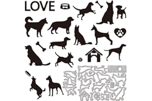 GLOBLELAND Troqueles de corte de perros para hacer tarjetas, troqueles de metal para cachorros, plantillas para álbumes de recortes, diario, papel en relieve, decoración de manualidades