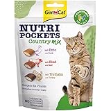GimCat Nutri Pockets Country Mix - Snack croccante per gatti con ripieno cremoso e ingredienti funzionali - 1 sacchetto (1 x 