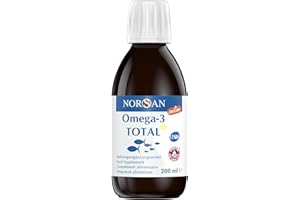 NORSAN Premium huile de poisson omega 3 Total Citron hautement dosé 200 ml / 2.000mg d’ omega 3 dose journalière/fish oil omega 3 1120mg EPA & 536mg DHA/huile poisson avec 800 IU de vitamine D3