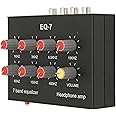 Focket EQ 7 Band Car Graphic Equalizer, 12dB High Bass Adjustment Dual Channel Graphic Equalizer, 3.5mm Input Car Equalizer Car Amplifier Graphic Equalizer Sound Equalizer