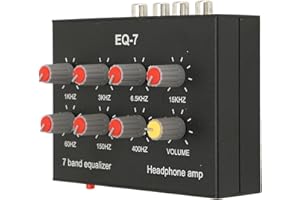 GUGXIOM Égaliseur Sonore 7 Bandes, Entrée de Sortie, égaliseur Numérique Double Canal, Compatible avec Les écouteurs, Interface 3,5 Mm, 7 Bandes D'égalisation