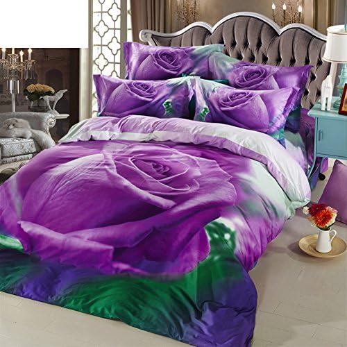 200tc pastoral style,100% cotton,landscape pattern four sets(1quilt cover +1bed linen +2pillowcase)-A Queen2