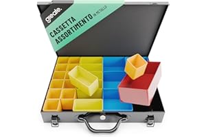 greate Valigetta Porta minuteria in metallo con 23 vaschette estraibili - valigia minuteria vuota - fai da te ferramenta - mobile organizer lavoro - organizer attrezzi da lavoro