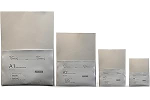 IMPSUK Pack of 5 Artwork Archival Sleeve 100% Acid Free Print Drawings Photograph Old Newspaper Student Presentation Storage A1 A2 A3 A4 Portrait Landscape (A1 594 x 841 mm)