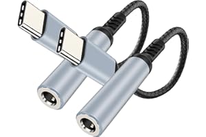 Sewowibo Adaptador USB C a Jack 3,5mm, USB Type C Auriculares Audio Adapters, Auriculares Tipo C Compatible con Samsung Galaxy Note20 Ultra Note10 Huawei P40, Google Pixel 4XL, OnePlus7, Xiaomi-Gris