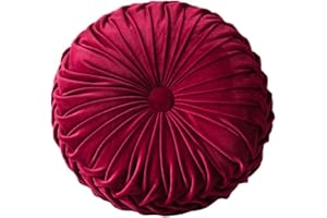 WANYUDZ Hotgreenpepper Handcrafted Pumpkin Round Cushion Velvet Pleated Couch Cushion for Home Sofa Chair Bed Floor