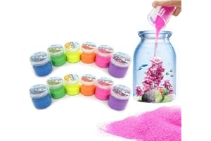 MAOMOTO Set of 12 Colorful Magic Sand, 6 Colors Atlantis Sand,Fantastic Sand Never Gets Wet- Amazing Hydrophobic Space Sand Play Sand Colored Sand Toys for Kids
