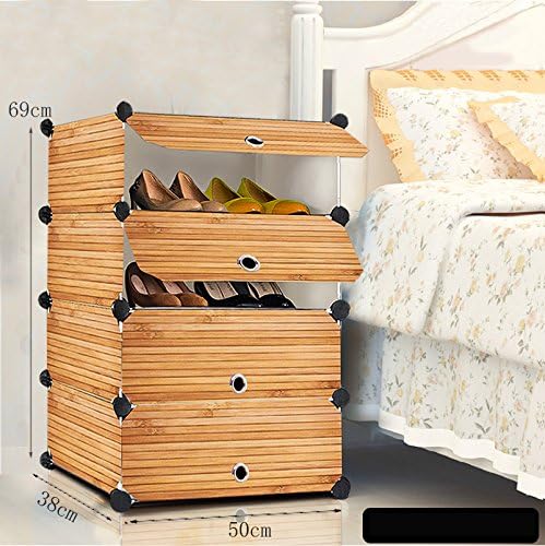 ZHDC® Shoe frame multi - storey economic simple shoe cabinet solid wood simple modern plastic dust assembly assembly Saving space ( Size : 50*38*69cm )