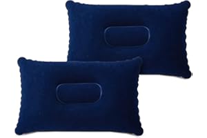flintronic 2PCS Cojines inflables, Paquete Múltiple de Cojines Inflables, Portátil y Ligera, para Viajar Acampar al Aire Libre Pescar Oficina Casa Coche-Ultraligero 38 * 24CM