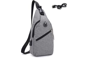 CYCHEN Hombro Bolso Impermeable Mochila de Pecho Mochilas Pequeñas para Hombres Bandolera Mujeres Bandoleras Cruzada Sling Bolsa CrossBody Bag Bolsos USB Ciclismo Senderismo Viaje Deporte al Aire Libre
